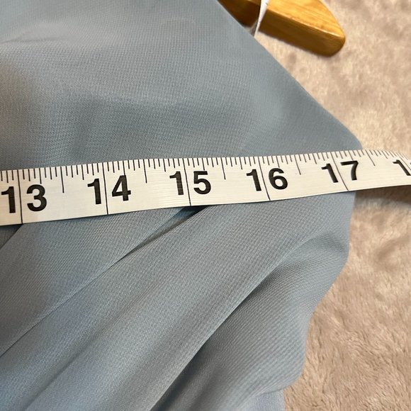 DB Studio Celebrate Baby Blue Chiffon Crisscross Back Gown Dress Size 8 Prom - Picture 7 of 11